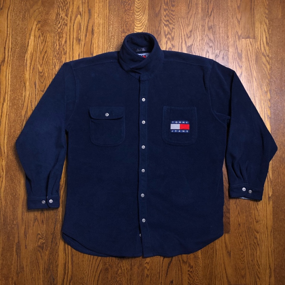 Tommy Hilfiger Jeans Button Up Navy Fleece Jacket